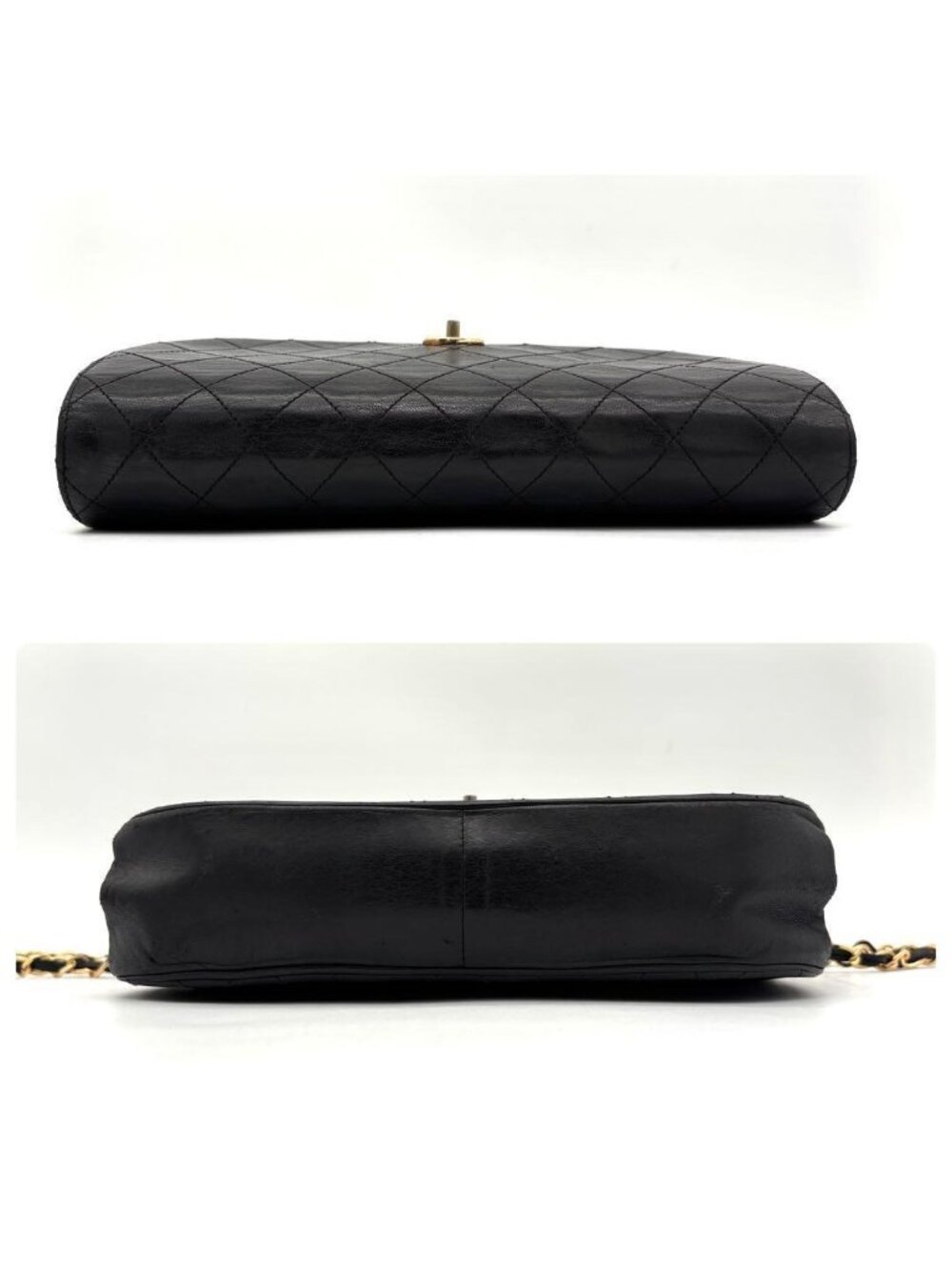 Chanel Quilted Chain Shoulder Bag Black Lambskin - Picture 8 of 13